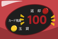 2.入金した金額の度数がパチンコ台に表示されます。