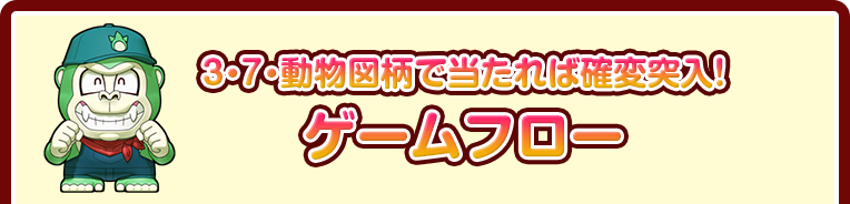 3・7・動物図柄で当たれば確変突入！ ゲームフロー