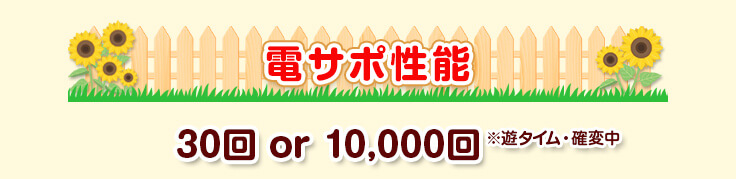 電サポ性能 30回 or 10,000回※遊タイム・確変中