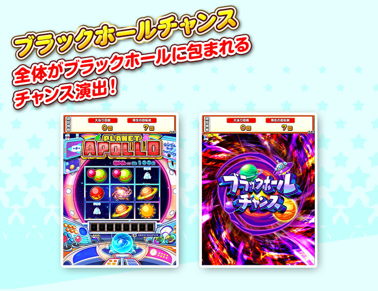 ブラックホールチャンス 全体がブラックホールに包まれるチャンス演出！
