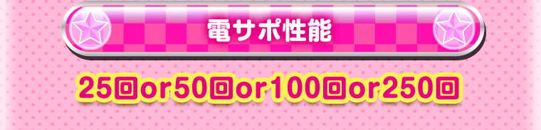 電サポ性能 25回or50回or100回or250回