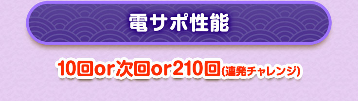 電サポ性能 10回or次回or210回(連発チャレンジ)