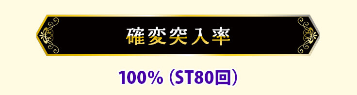確変突入率 100％（ST80回）
