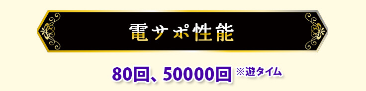 電サポ性能 80回、50000回※遊タイム