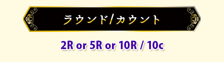 ラウンド/カウント 2R or 5R or 10R / 10C