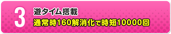 3 遊タイム搭載 通常時160回消化で時短10000回