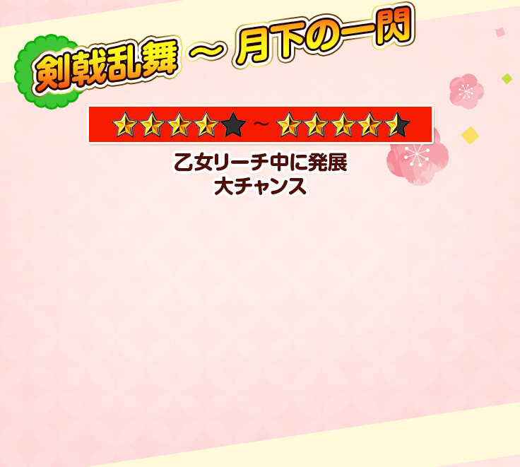 剣戟乱舞 ～ 月下の一閃  乙女リーチ中に発展 大チャンス