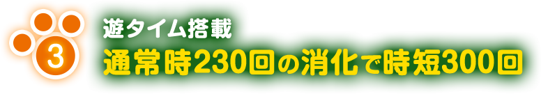 3 遊タイム搭載 通常時230回の消化で時短300回