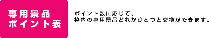 専用景品ポイント表